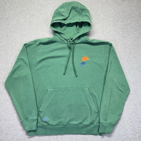 Nike Hoodie Sportswear Essentials+ Mens M Med Green Sweatshirt Swoosh DM8882-350 - Picture 2 of 13